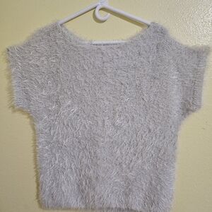 Jennifer Lopez Silver Fuzzy Sweater